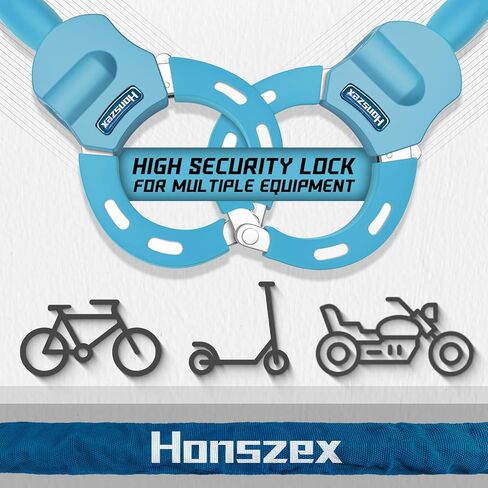 قفل سكوتر Honszex، أقفال الدراجة عالية الأمان مع مفتاح، سلسلة قفل دراجة شديدة التحمل مقاس 36.22 بوصة، ملحقات للدراجات الإلكترونية والدراجات البخارية الإلكترونية، قفل للدراجات، الدراجة الإلكترونية، سكوتر كهربائي in Kuwait