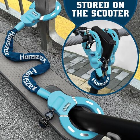 قفل سكوتر Honszex، أقفال الدراجة عالية الأمان مع مفتاح، سلسلة قفل دراجة شديدة التحمل مقاس 36.22 بوصة، ملحقات للدراجات الإلكترونية والدراجات البخارية الإلكترونية، قفل للدراجات، الدراجة الإلكترونية، سكوتر كهربائي in Kuwait
