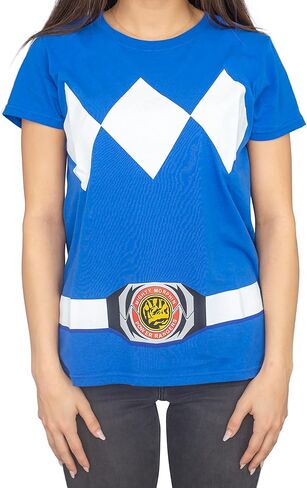 Mad Engine Mighty Morphin Power Rangers Red Blue Yellow Pink Green Black Black Blue Blue Muniors T-Shirt in Saudi Arabia