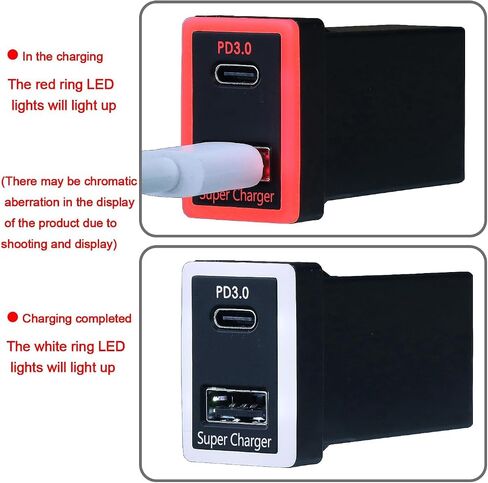 QC3.0 +PD3.0 USB Power Socket, 60W Output, Type C & Quick Charge 3.0 Car Charger USB Adapter for Smart Phone PDA iPad iPhone Android GPS Use for Toyota (Type A) in Saudi Arabia