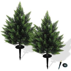 26.1inch مجموعة شجرة توبياري الاصطناعية من 2 جميل فو ، أرز الصنوبر الأشجار عيد الميلاد الأشجار الأشعة فوق البنفسجية مصنفة in Kuwait