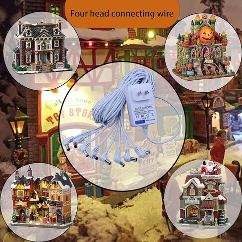محول الطاقة AC/DC 4.5V متوافق مع ملحق Lemax المضاءة 74707 74295 84428 94565 Lemax Halloween Christmas Christmas Decordations Micro Lighting Decore (8 مخرجات) in Kuwait