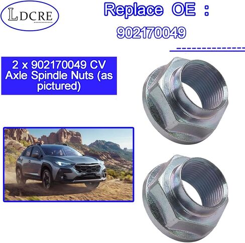 2PCS CV AXLE NUT FIT لـ Subaru Forester 2006-2025 Outback Legacy 2000-2025 Impreza 2004-2025 Crosstrek BRZ 2013-2025 WRX 2015-2025 Ascent 2019-2025 STI 2015-2021 ، Axel Spindle Nut استبدال 902170049 in Kuwait