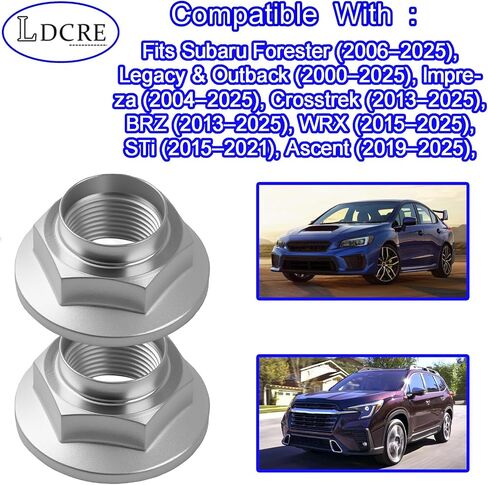 2PCS CV AXLE NUT FIT لـ Subaru Forester 2006-2025 Outback Legacy 2000-2025 Impreza 2004-2025 Crosstrek BRZ 2013-2025 WRX 2015-2025 Ascent 2019-2025 STI 2015-2021 ، Axel Spindle Nut استبدال 902170049 in Kuwait