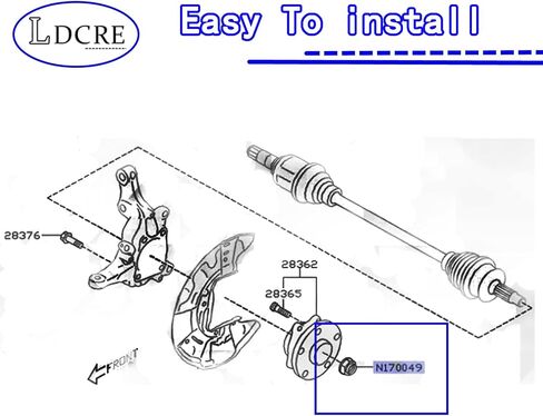 2PCS CV AXLE NUT FIT لـ Subaru Forester 2006-2025 Outback Legacy 2000-2025 Impreza 2004-2025 Crosstrek BRZ 2013-2025 WRX 2015-2025 Ascent 2019-2025 STI 2015-2021 ، Axel Spindle Nut استبدال 902170049 in Kuwait