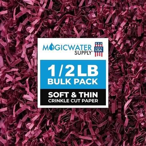 MagicWater Supply - 1/2 LB - Baby Blue - Soft & Thin Crinkle Cut Paper Shred Filler great for Gift Wrapping, Basket Filling, Birthdays, Weddings, Anniversaries, Valentines Day, and other occasions in Kuwait