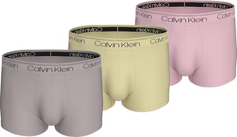 Calvin Klein Micro Stretch 3-Pack Low Rise Trunk - NB2569 (Yellow/Buff Pink/Mink, Medium) in Saudi Arabia
