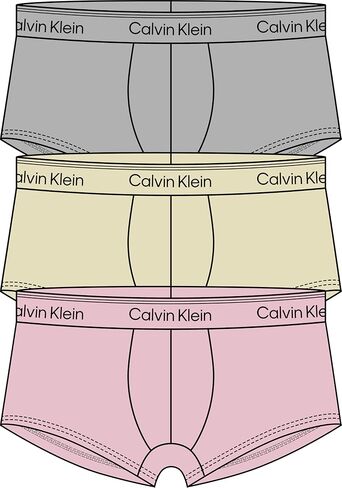 Calvin Klein Micro Stretch 3-Pack Low Rise Trunk - NB2569 (Yellow/Buff Pink/Mink, Medium) in Saudi Arabia