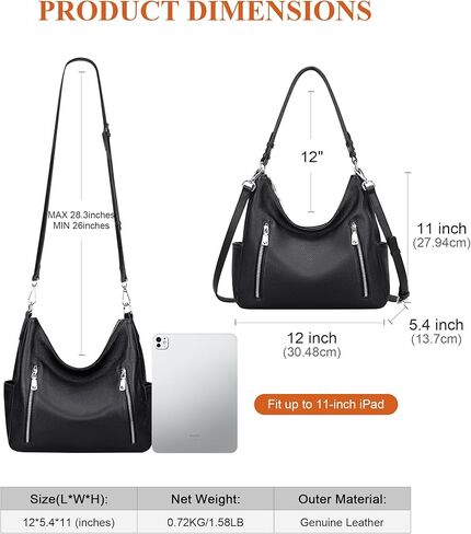 فوق الأرض المحافظ الجلدية الأصلية وحقائب اليد للنساء Hobo كتف كيس السيدات كروسة الأكياس متوسطة in Kuwait