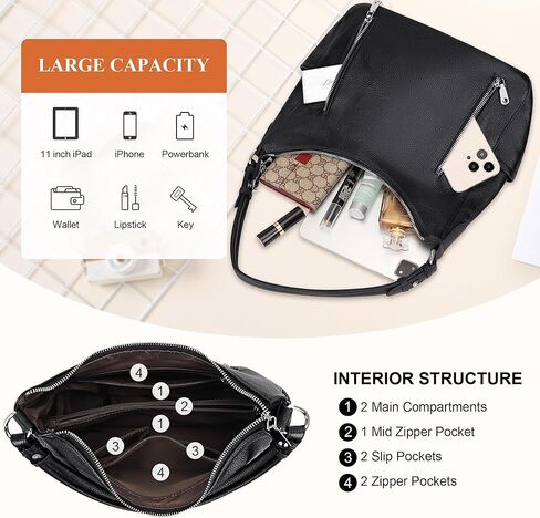 فوق الأرض المحافظ الجلدية الأصلية وحقائب اليد للنساء Hobo كتف كيس السيدات كروسة الأكياس متوسطة in Kuwait