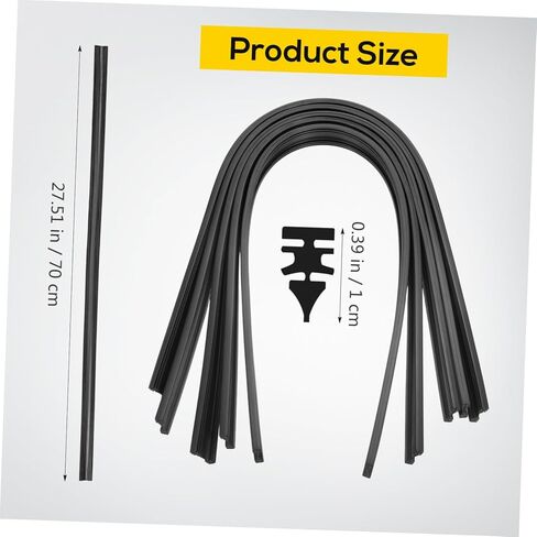 10Pcs Car Rubber Strips Wiper Blades Refills for Frameless Wipers Easy Installation Durable Noise Performance for Visibility in Kuwait