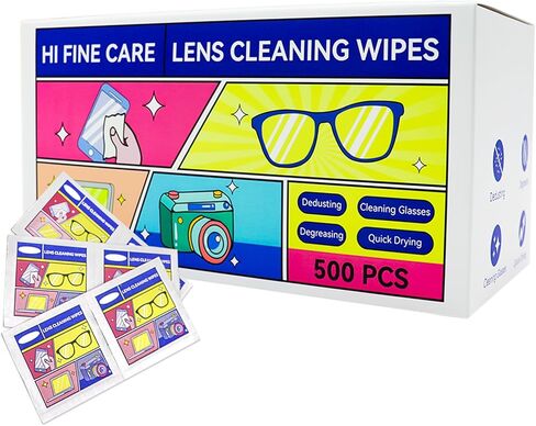 Eye Glasses Cleaner Wipes,Lens Wipes for Glasses/Sunglasses/Eyeglasses,Cleaning Wipes,Lens Wipes Individually Wrapped,Safe for All Lens Surfaces(500PCS) in Saudi Arabia