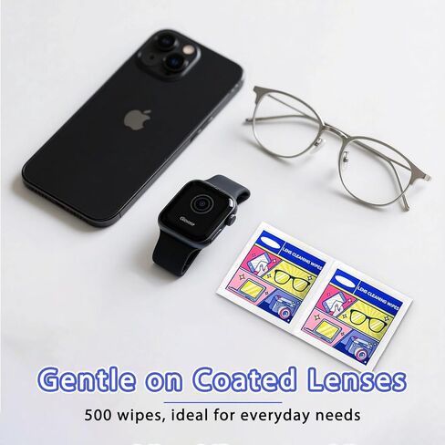 Eye Glasses Cleaner Wipes,Lens Wipes for Glasses/Sunglasses/Eyeglasses,Cleaning Wipes,Lens Wipes Individually Wrapped,Safe for All Lens Surfaces(500PCS) in Saudi Arabia