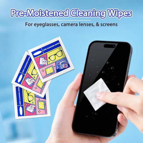 Eye Glasses Cleaner Wipes,Lens Wipes for Glasses/Sunglasses/Eyeglasses,Cleaning Wipes,Lens Wipes Individually Wrapped,Safe for All Lens Surfaces(500PCS) in Saudi Arabia