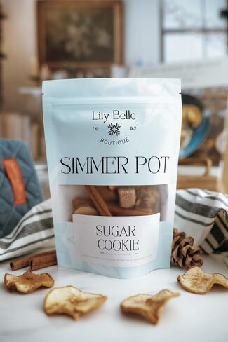 Sugar Cookie Simmer Pot – All-Natural Stovetop Potpourri with Apples, Brown Sugar, Vanilla, Pinecones & Cinnamon Sticks – Non-Toxic & Fragrance-Free Home Scent – 50 Hours of Warm, Sweet Holiday Aroma in Saudi Arabia
