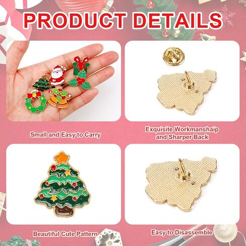 مينا العطلات دبوس دبابيس الطية الصجر هدية للنساء الرجال حقيبة الظهر الظهر سترة ديكور الملابس in Kuwait