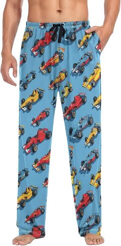 Hippie Vintage Racing Cars Pajama Pants Race Car Flag Lounge Sleepwear PJs Men's Pajama Bottoms Lightweight Sleep Pants XL in Saudi Arabia