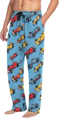Hippie Vintage Racing Cars Pajama Pants Race Car Flag Lounge Sleepwear PJs Men's Pajama Bottoms Lightweight Sleep Pants XL in Saudi Arabia