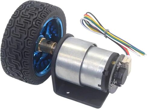 JGB37-520 Hall Encoder Brushed DC Motor 6V Forward and Reverse Adjustable Speed Smart Car Kit with Wheels 500rpm in Saudi Arabia