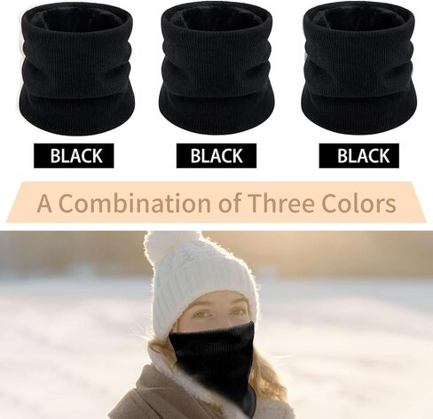 3 Pack Neck Warmer Gaiters for Men Women Windproof Warm Thermal Fleece Face Ski Mask Winter Scarf for Cold Weather in Kuwait