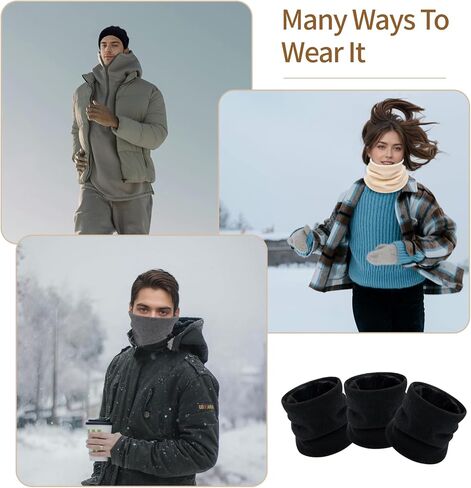 3 Pack Neck Warmer Gaiters for Men Women Windproof Warm Thermal Fleece Face Ski Mask Winter Scarf for Cold Weather in Kuwait