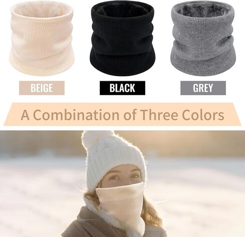 3 Pack Neck Warmer Gaiters for Men Women Windproof Warm Thermal Fleece Face Ski Mask Winter Scarf for Cold Weather in Kuwait