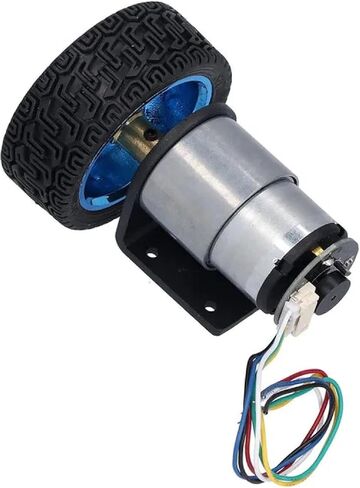 JGB37-520 Hall Encoder محرك DC محرك 6V إلى الأمام وعكس سرعة السيارات الذكية القابلة للتعديل مع عجلات 38RPM in Saudi Arabia
