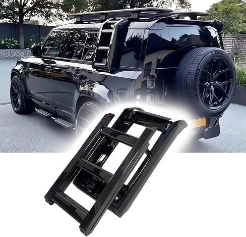 Gloosy Black Side Access Ladder fit for Land Rover Defender 110 90 130 2020-2025 2024 Rack Side Window Roof Step Ladder in Saudi Arabia
