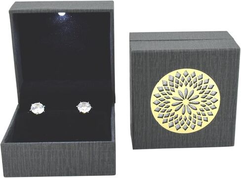 Wood LED Light Box for Top or Earring (Grey, 2.75 x 2.75) in Saudi Arabia