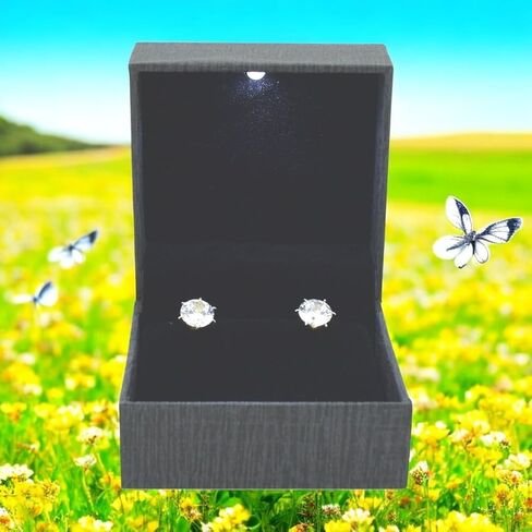 Wood LED Light Box for Top or Earring (Grey, 2.75 x 2.75) in Saudi Arabia