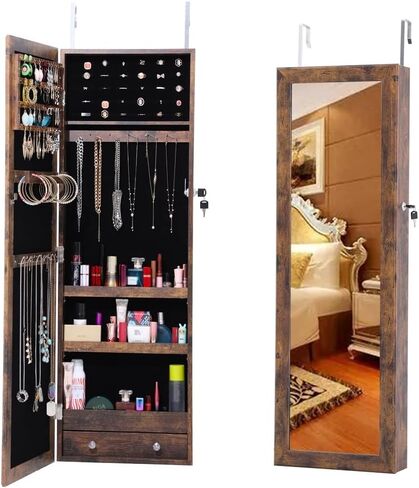 Wall Mounted Jewelry Cabinet Storage Full Body Fitting Cabinet Can Hang On Door Or Wall(E) in Saudi Arabia