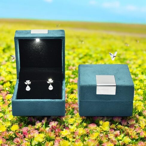 Jewellery LED Light Box for Tops or Earing Earring (Green Velvet) in Saudi Arabia
