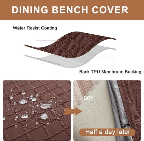 Waterproof Dining Room Bench Covers, Stretch Jacquard Bench Seat Protector Cover, Rectangular Bench Cover for bedrooms, Living Rooms, Kitchens, Removable, Washable (Beige) in Saudi Arabia