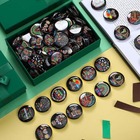 200/400 Pcs Hispanic Heritage Month Buttons Pins Bulk Spanish Heritage Month Buttons Badges 1.5'' Mini Round Brooches Pins for Hispanic Gift Decorations in Saudi Arabia