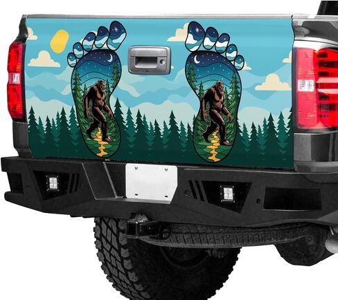 ThangPham Shop Bigfoot Walking Truck Tailgate Wrap – Truck Tailgate Wrap with Bigfoot Theme in Saudi Arabia