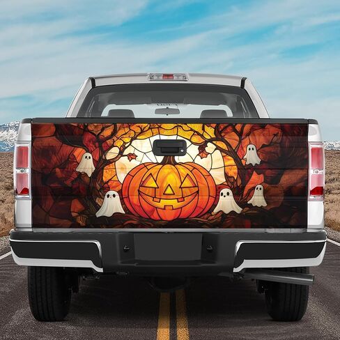 ThangPham Shop Halloween Ghost Truck Tailgate Wrap – Truck Tailgate Wrap with Halloween Theme in Saudi Arabia