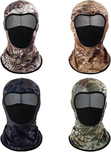4 pcs Balaclava Face Mask Breathable Head Mask Full Face Mask Face Cover Sun Hoods for Outdoor Cycling Motorcycle in Kuwait