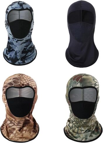 4 pcs Balaclava Face Mask Breathable Head Mask Full Face Mask Face Cover Sun Hoods for Outdoor Cycling Motorcycle in Kuwait