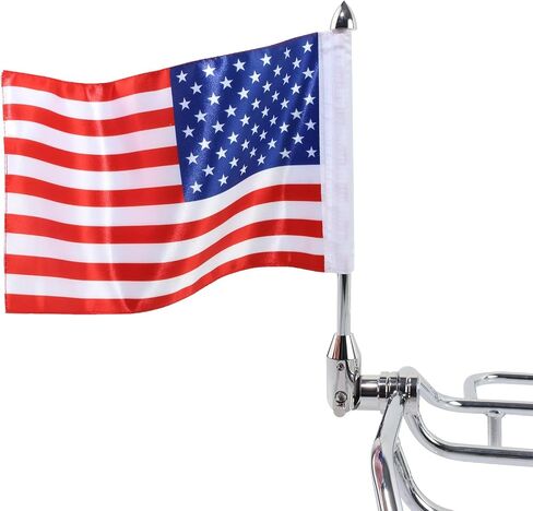 Outdoor Polyester Motorcycle American Flag Thin Blue Line Adjustable Fold Down 90 Degree Flagpole Mounts for Harley Davidson Road King Touring Spring Honda Goldwing Luggage Rack Fender Decor in Kuwait