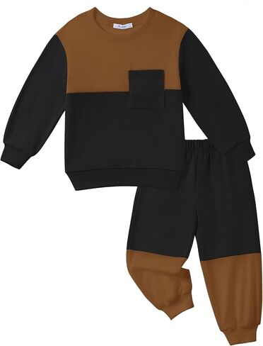 Arshiner Boys Sweatsuit Long Sleeve Crewneck Sweatshirt and Pants Fall Winter Tracksuit Set 2-10y in Saudi Arabia