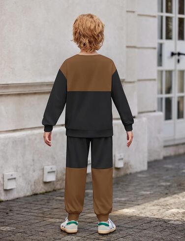 Arshiner Boys Sweatsuit Long Sleeve Crewneck Sweatshirt and Pants Fall Winter Tracksuit Set 2-10y in Saudi Arabia