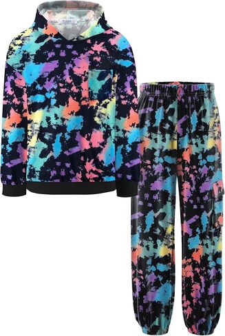 Arshiner Boys Clothes Long Sleeve Hoodie and Pants Outfit Set 2 Piece Sweatsuits for Fall Winter 6-14Y in Saudi Arabia