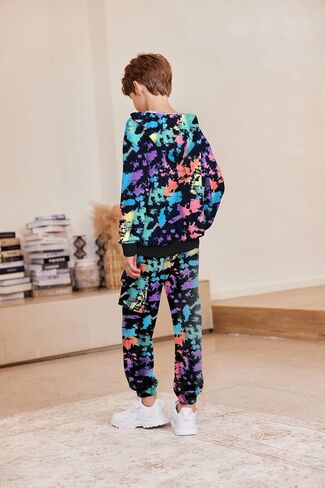 Arshiner Boys Clothes Long Sleeve Hoodie and Pants Outfit Set 2 Piece Sweatsuits for Fall Winter 6-14Y in Saudi Arabia