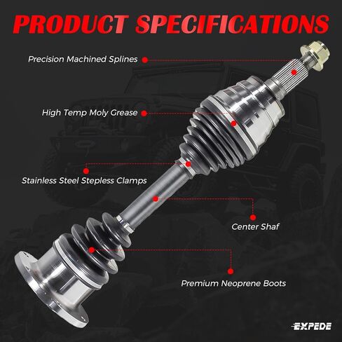 CV Axle Joint Front FWD Fit for Chevy Silverado/GMC Sierra 1500 HD 01-06/2500 HD 99-10/3500 01-06/3500 HD 07-10, for GMC Yukon XL/Suburban 2500 00-13 & Avalanche 2500 02-04 &Hummer H2 03-2009 in Kuwait