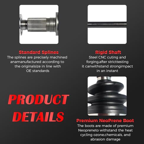 CV Axle Joint Front FWD Fit for Chevy Silverado/GMC Sierra 1500 HD 01-06/2500 HD 99-10/3500 01-06/3500 HD 07-10, for GMC Yukon XL/Suburban 2500 00-13 & Avalanche 2500 02-04 &Hummer H2 03-2009 in Kuwait