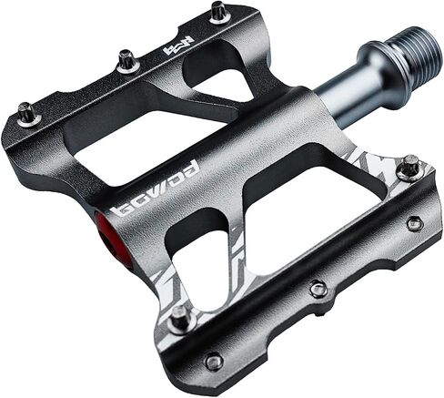 Small Flat MTB Pedals, Lightweight Red Mountain Bike Pedals, CNC Aluminum Platform Bicycle Pedals w 9/16in Cr-Mo Spindle 2Bearings 10Pins Non-Slip for Clipless Pedals Road Bike Pedals Replace in Saudi Arabia