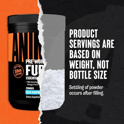 Animal Fury - Pre Workout Powder Supplement for Energy and Focus - 5g BCAA, 350mg Caffeine Nitric Oxide Without Creatine - Powerful Stimulant for Bodybuilders - Blue Raspberry in Saudi Arabia