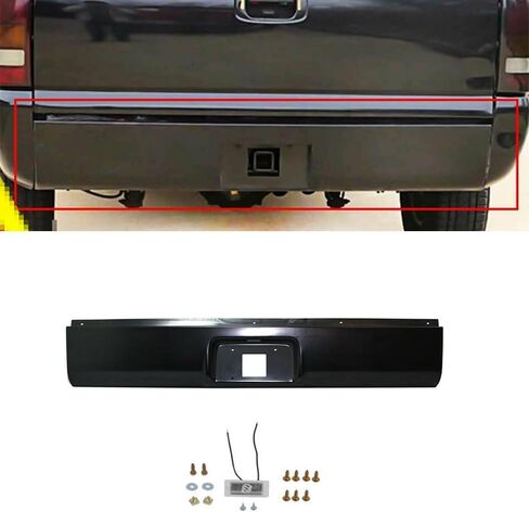 GXYWADY Rear Bumper Roll Pan Steel Fleetside Replacement for Silverado 1500 1999-2007 / Sierra 1500 1999-2007 Pickup Trucks with License Plate in Saudi Arabia