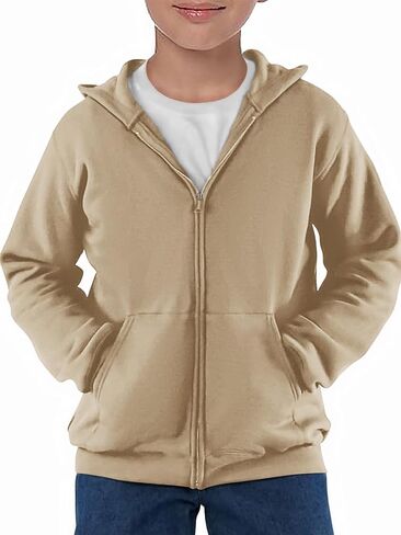 Boys Haloumoning zip Up Hoodie Sweatshirt Kids Long Sleeve Sweece Sweece مع جيوب الكنغر من 5 إلى 14 عامًا in Saudi Arabia