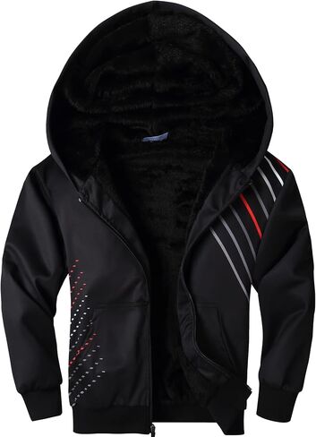 SECOOD Boys Full Zip Hoodie Fleece Lined Jackets kids Pullover Coat Winter Hooded Sweatshirts for 6-15 Years in Kuwait